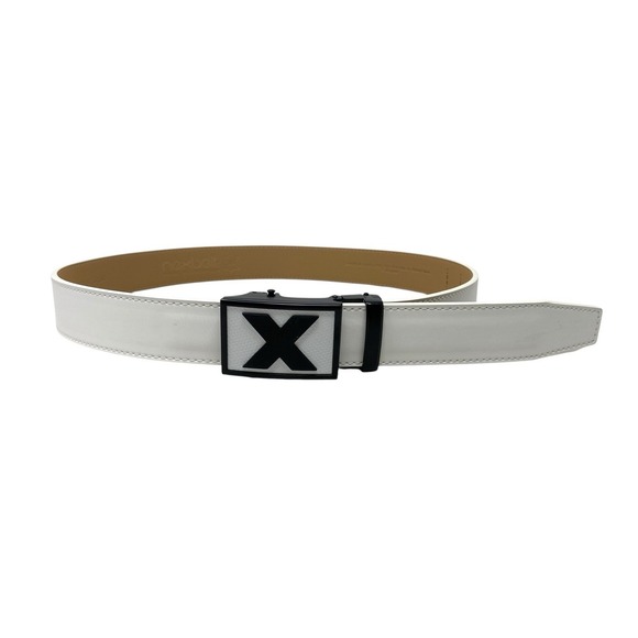Nexbelt Other - Nexbelt Mens White Belt w/ Fast Eddie X Factor Buckle Golf Ratcheting Leather